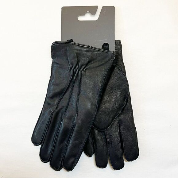 Stewart of Scotland Genuine Leather Buffalo Check Fleece Lining, Black Size Lg - Picture 2 of 6